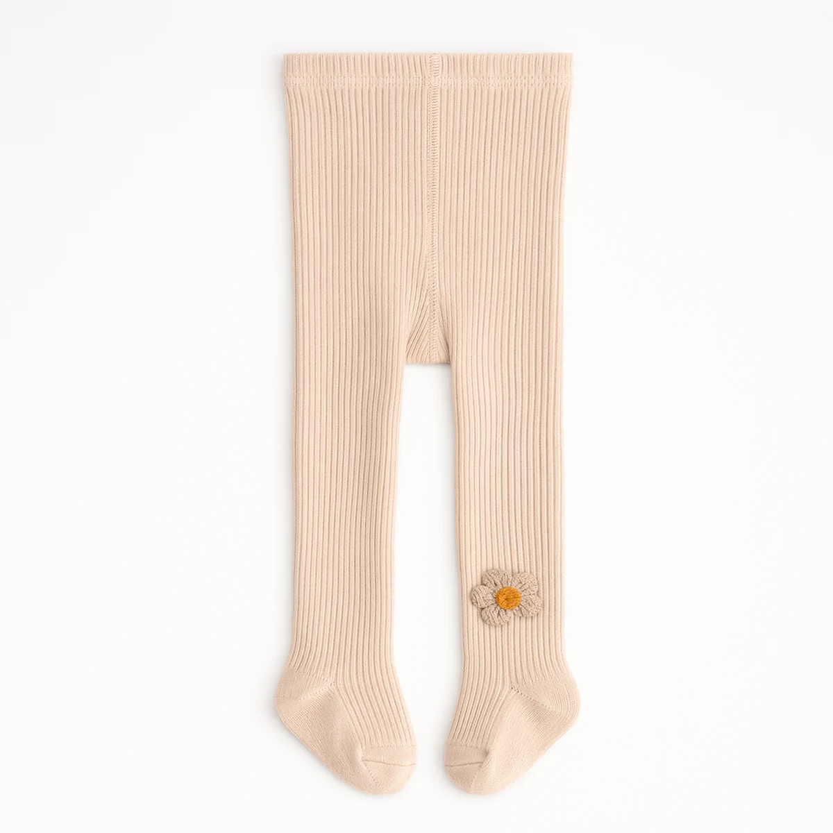 4er-Pack Mädchen- & Kinderstrumpfhosen, schmal geschnitten, warm, hochelastisch, lange Socken mit gerippter Blumenschleife, niedlich und modisch, für den Außenbereich – Detail 3