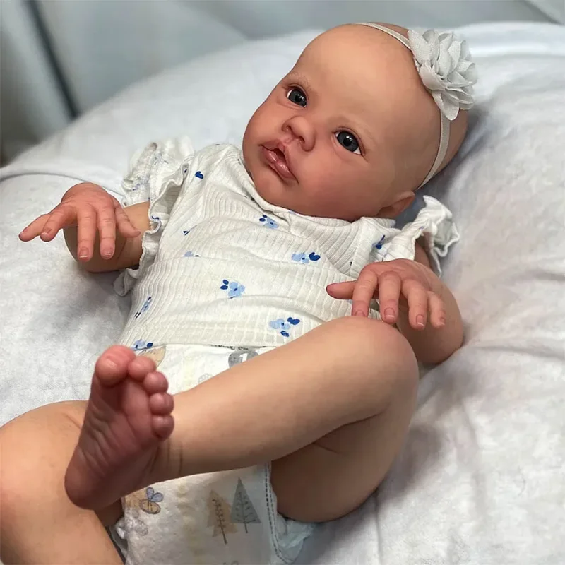 Realistica bambola da bambino rinata 48 cm primula capelli disegnati a mano neonata realistica