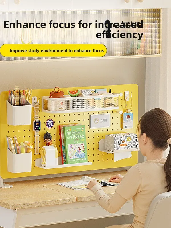 

Metal Desktop Hole Board Organizer Storage Display Ra Office Supplies Student Desk Storage Solution Display elf Holder