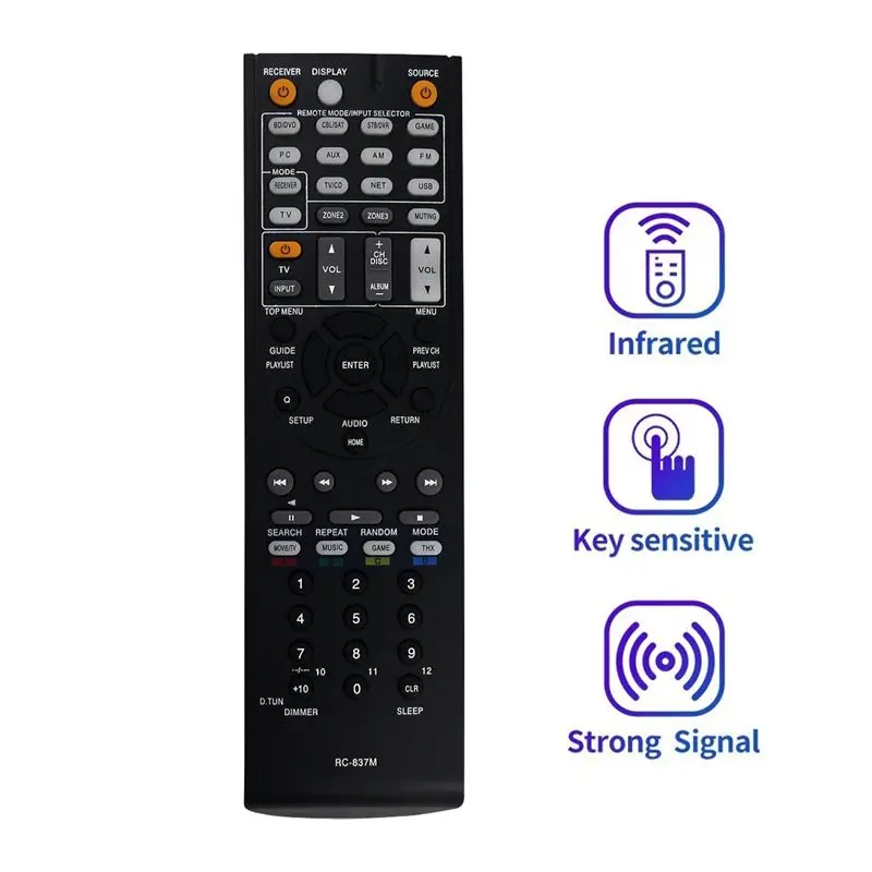 AU47-RC837M Replace Remote Control for Onkyo AV Receiver TX-NR616 TXNR616 Remote Control