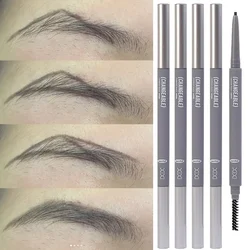 Waterproof Eyebrow Pencil with Brushes Long Lasting No Blooming Black Gray Eyebrow Tattoo Pen Makeup Eye Brow Tinted Cosmetics