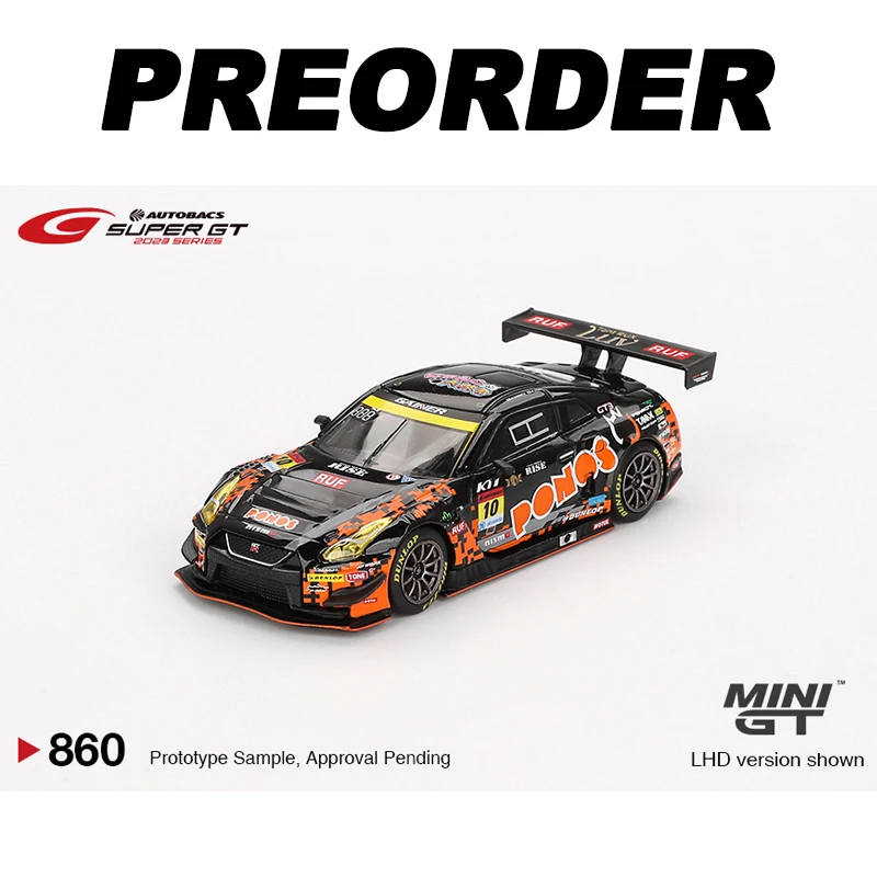 MINIGT 1:64 GTR GT3 R35 #10 PONOS GAINER MGT alloy car model 860