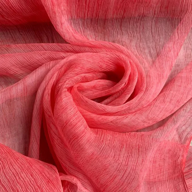 Crepe Pure Silk Ombre Chiffon Fabric Soft Metallic Dress Scarf Material