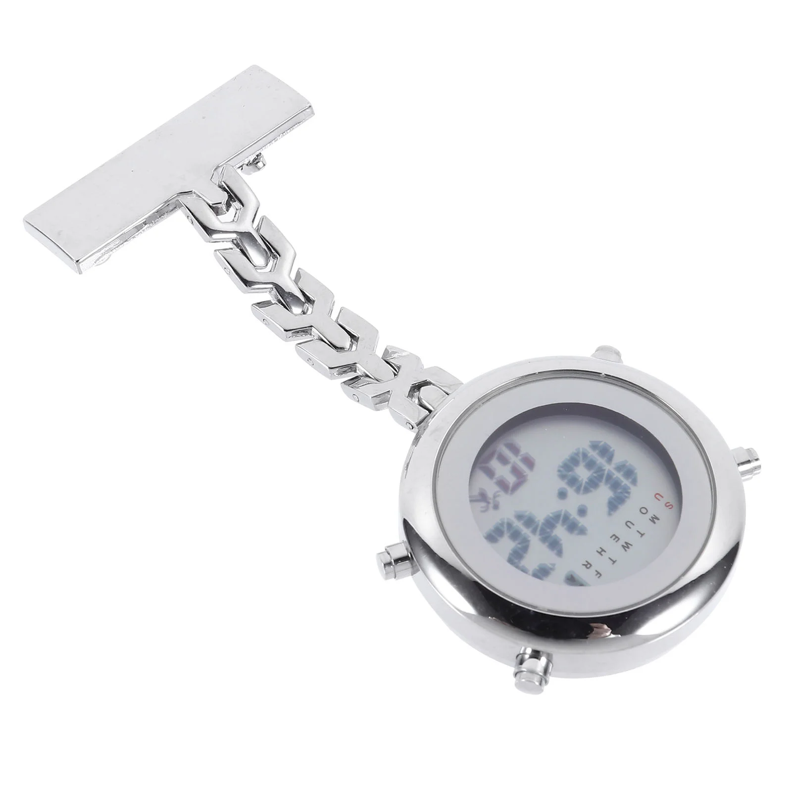 Mini Clip Watch Nurse Fob Table Digital Portable Silver Watchcase Material: Alloy Women Watches Pocket for