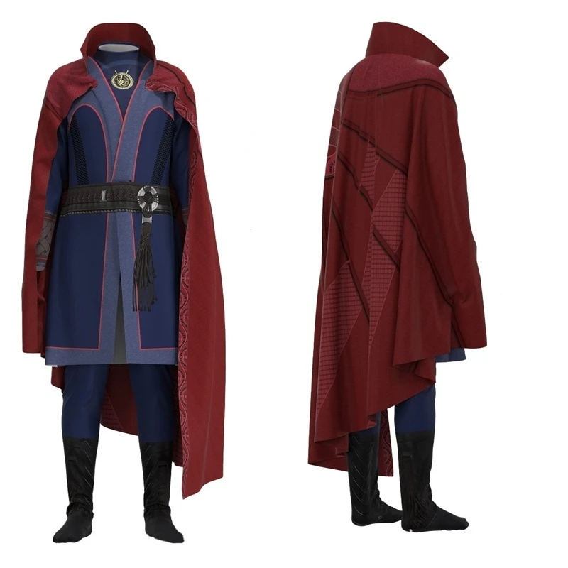 Bandai Doctor Strange Dr. Steven Cosplay Costume The Avengers Red Cloak Robe Dress Up Halloween Carnival Party Kids Adult Gift