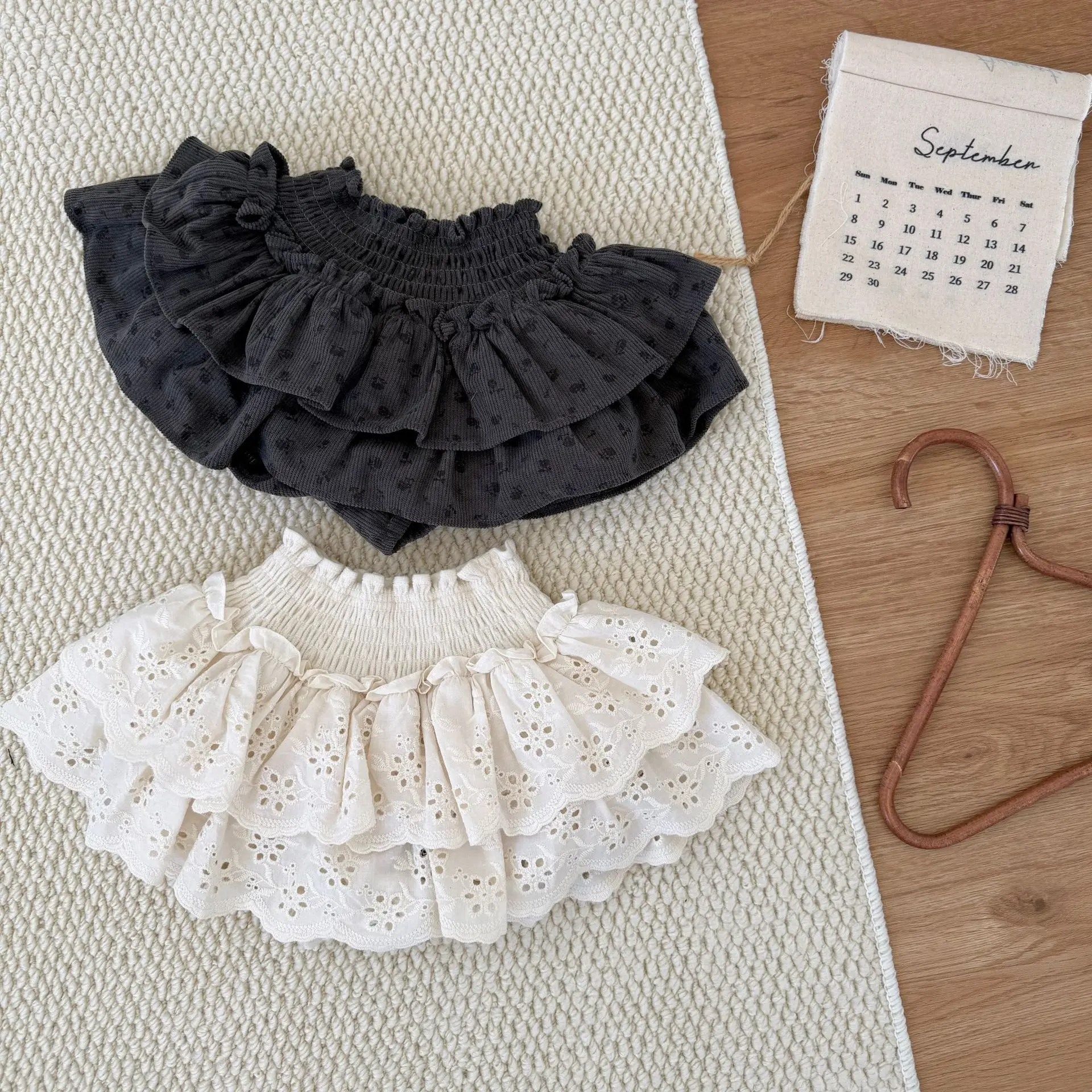 Baby Girls Cute Skirt Short Kids Skater Skirt with Underneath Bloomers