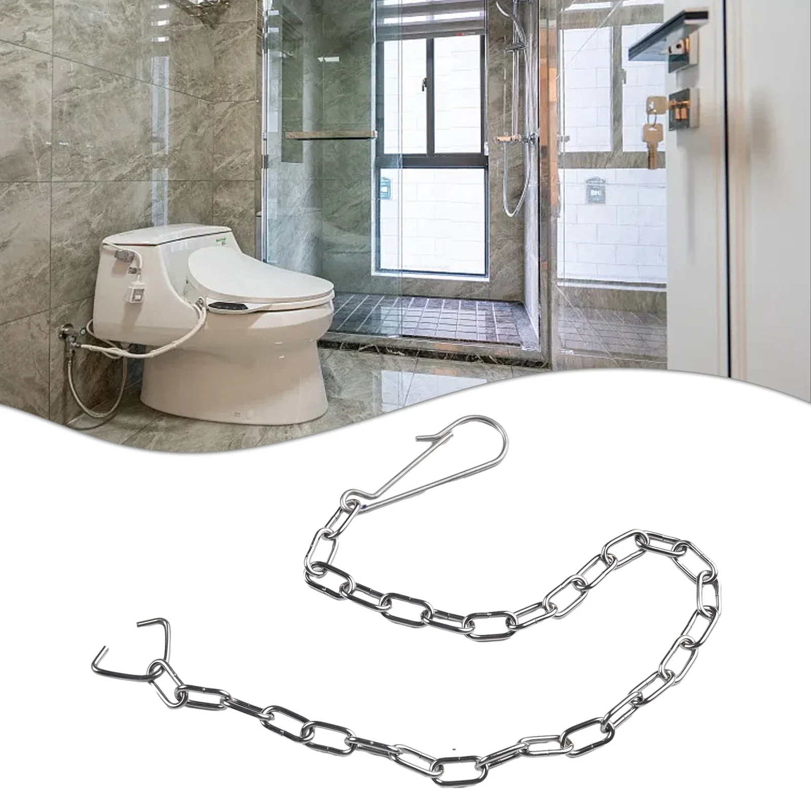 1Pcs Toilet Flapper Chain Toilet Handle Lever Lift Flush Replacement Ball Chain 304 Stainless Steel For Repairing Toilets