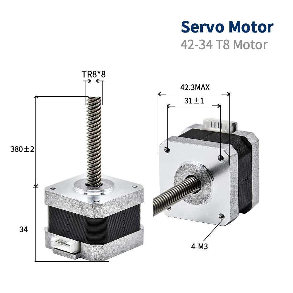 Screw motor 42-34 T8*8 300mm Lead Screw 1.0A 28N.cm Screw Rod Linear 17HS4034 Servo Motor with Lead Screw 3D Printer Parts