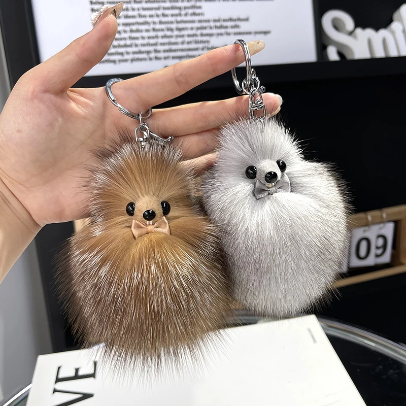 Fox Hair Small Tail Comfortable Keychain Cute Anime Peripheral Cartoon Pendant Car Keychain White Black Durable Ultra Light Gift