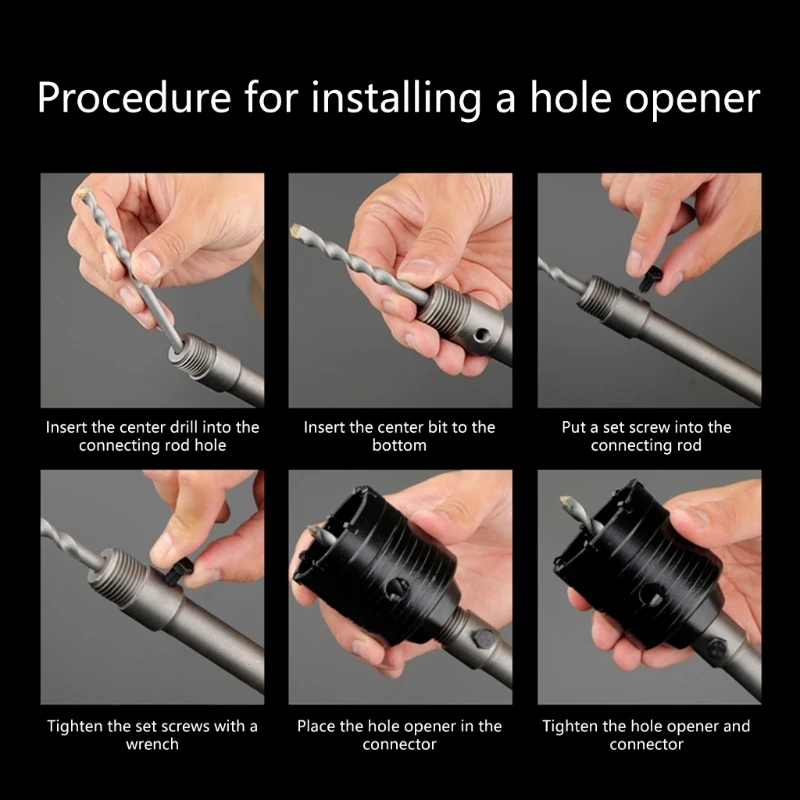 Concrete Cement Stone 30mm-70mm Wall Hole Drills Bit with Round Shaft Drop Shipping