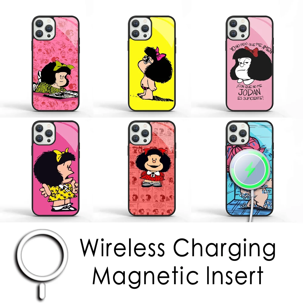 

Mafalda Cartoon Phone Case For IPhone 16 15 Pro Max Case 14 Plus 13 12 11 Magesafe Magnetic Wireless Charge Cover