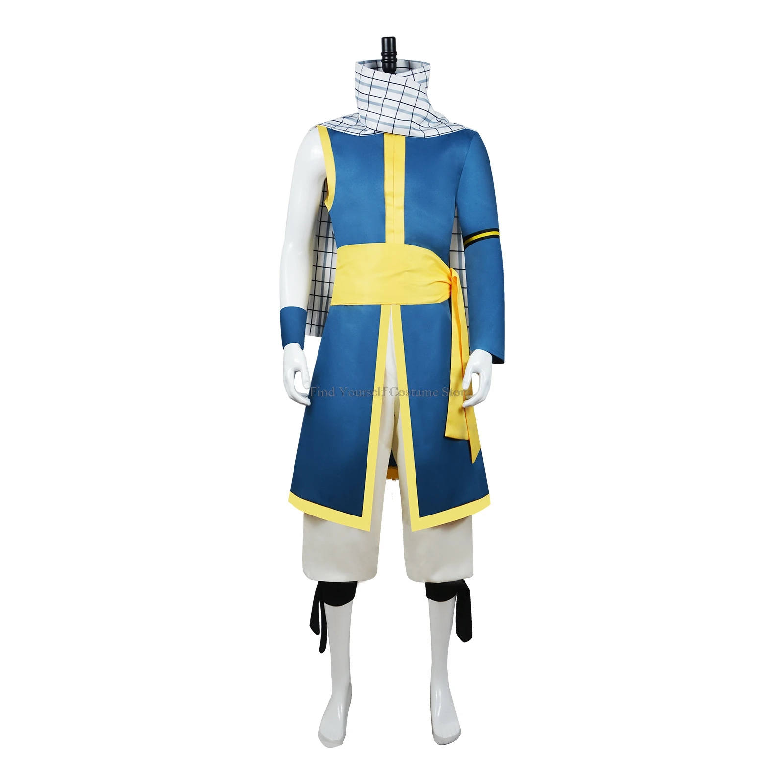 Anime Fairy Tail Cosplay para homens, Etherious Natsu Dragneel, capa azul, terno carnaval Halloween, peruca busca 100 anos