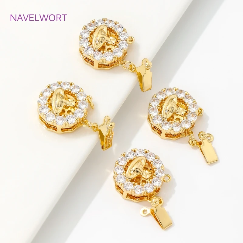 18K صندوق مطلي بالذهب مشابك أمان للمجوهرات ، اكسسوارات للأساور ، موصلات للمجوهرات ، اكسسوارات صنع المجوهرات ذاتية الصنع