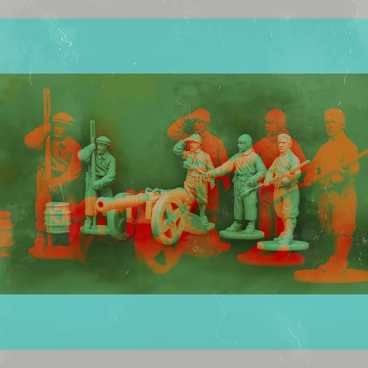 

28mm resin unpainted figure kit, Spanish 5-pounder Sacre (4 people), unassembled and unpainted GK