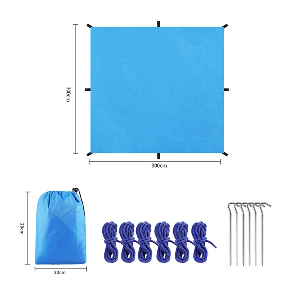

Beach Camping Portable Awning Outdoor Canopy Camper Storage Design Ground Cover Option Picnic Mat Functionality