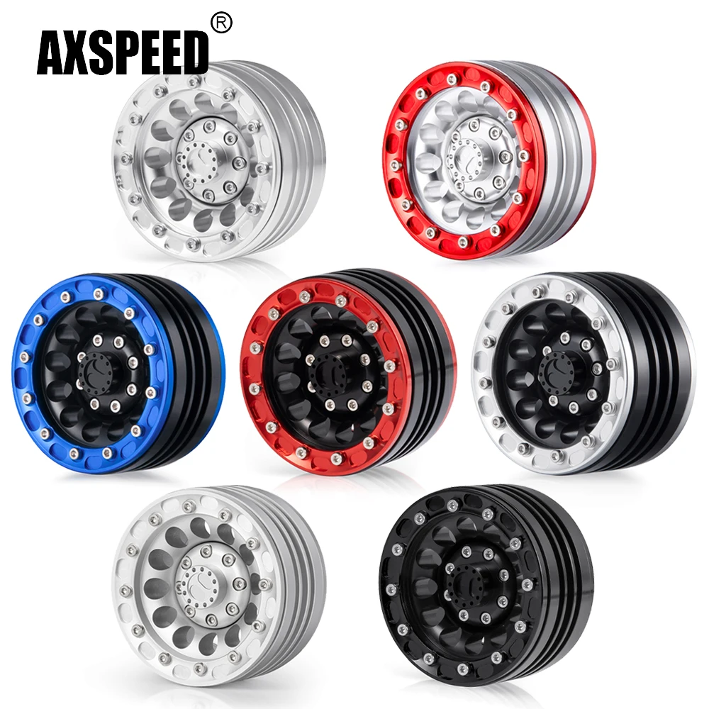 

AXSPEED Aluminum Alloy 1.9 inch 27mm Beadlock Wheel Rims Hubs for Axial SCX10 D90 1/10 RC Crawler Car Upgrade Parts