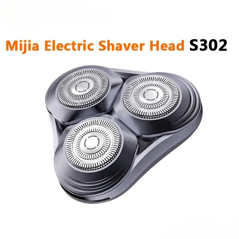 Mijia S302 Electric Shaver Head Magnetic Removal Cutterhead Double Ring Curved Surface Cutter Mesh Shaving Razors 1/2/3pc