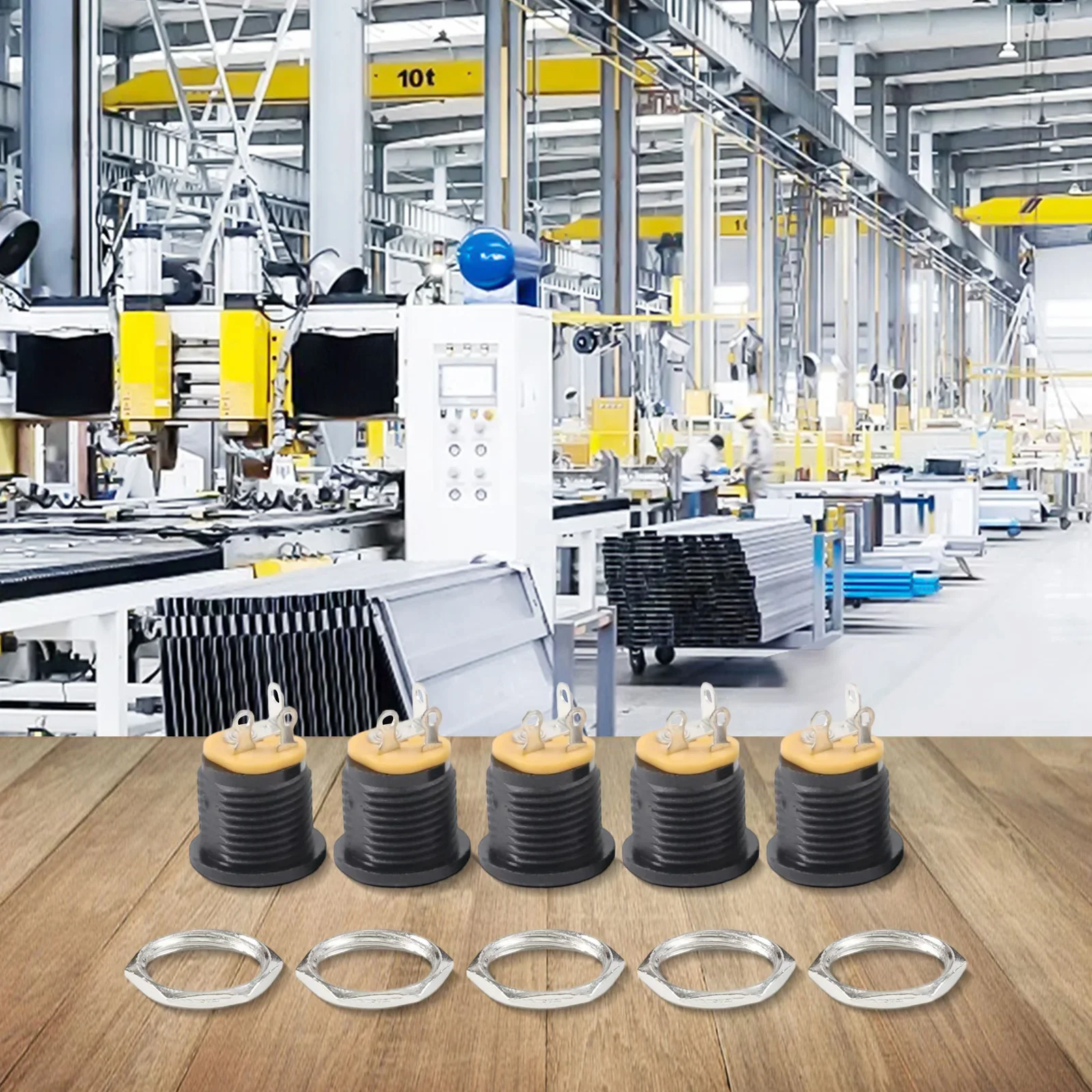 Electrical Equipment Power Connector Socket Mount Panel Terminal Blocks Wire Connectors 5pcs Accessories Female