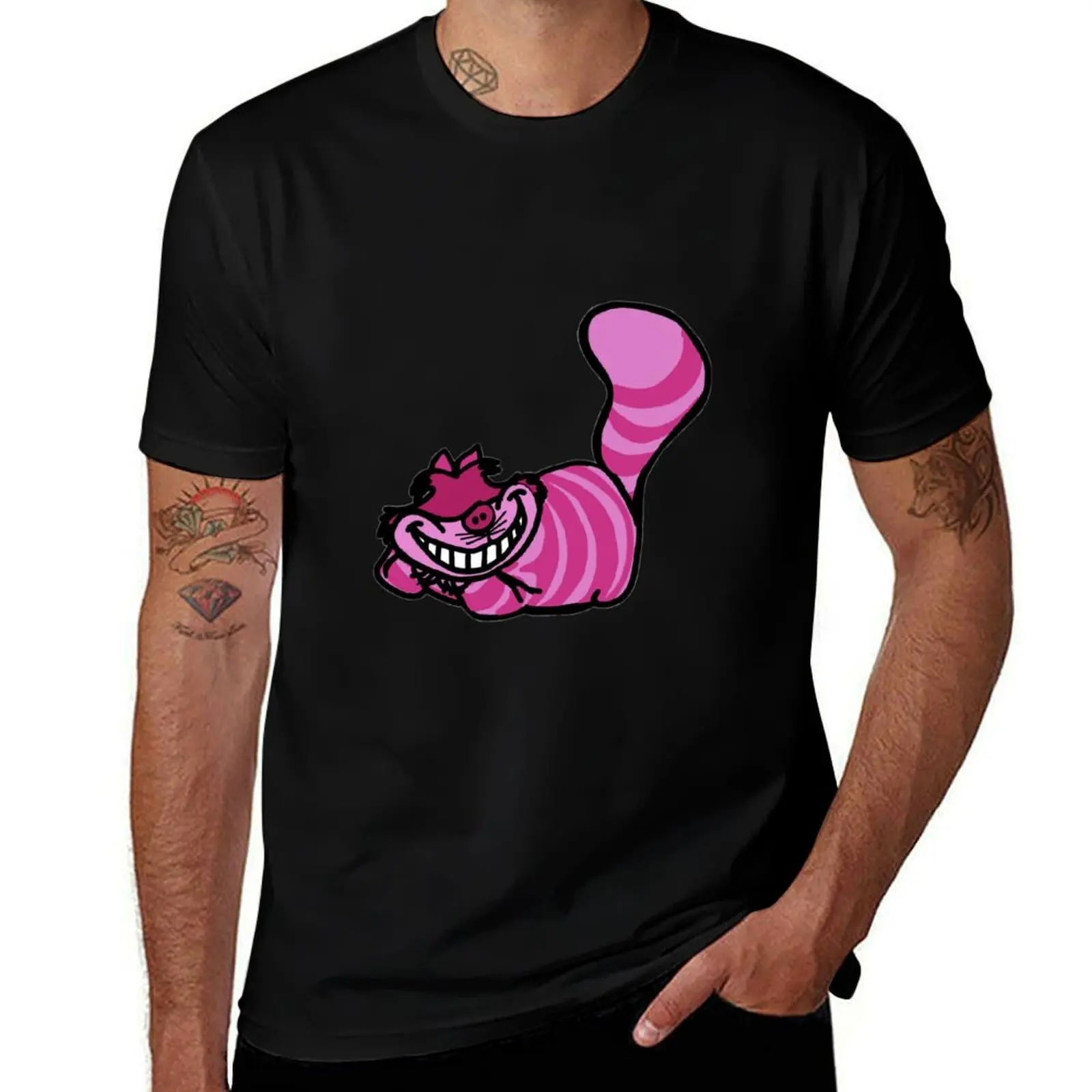 Crazy pink Cat doodle T-Shirt funny t shirts man T-Shirt