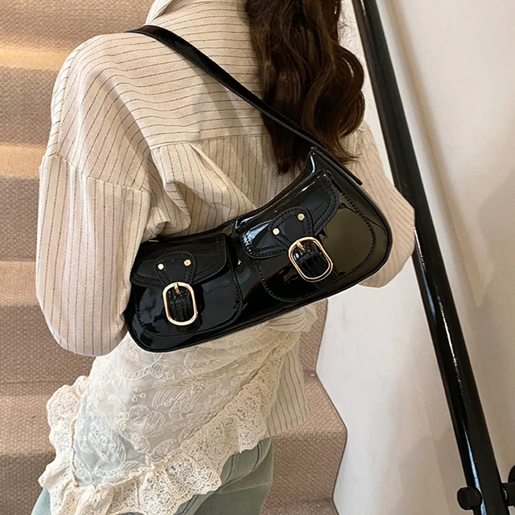

Ladies Shoulder Bag PU Leather Handbag Y2k Crossbody Bag with Zipper Closure Clutch Purse for Women Work Shopping Travel Bags