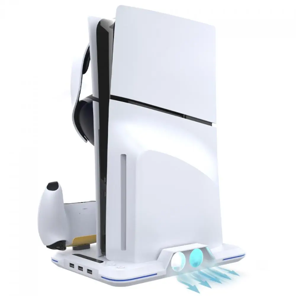 دعم Imaga العمودي لجهاز PS5 Slim، RGB، C/ Cooler P/Cooling، قاعدة شحن P/Dualsense Control #2