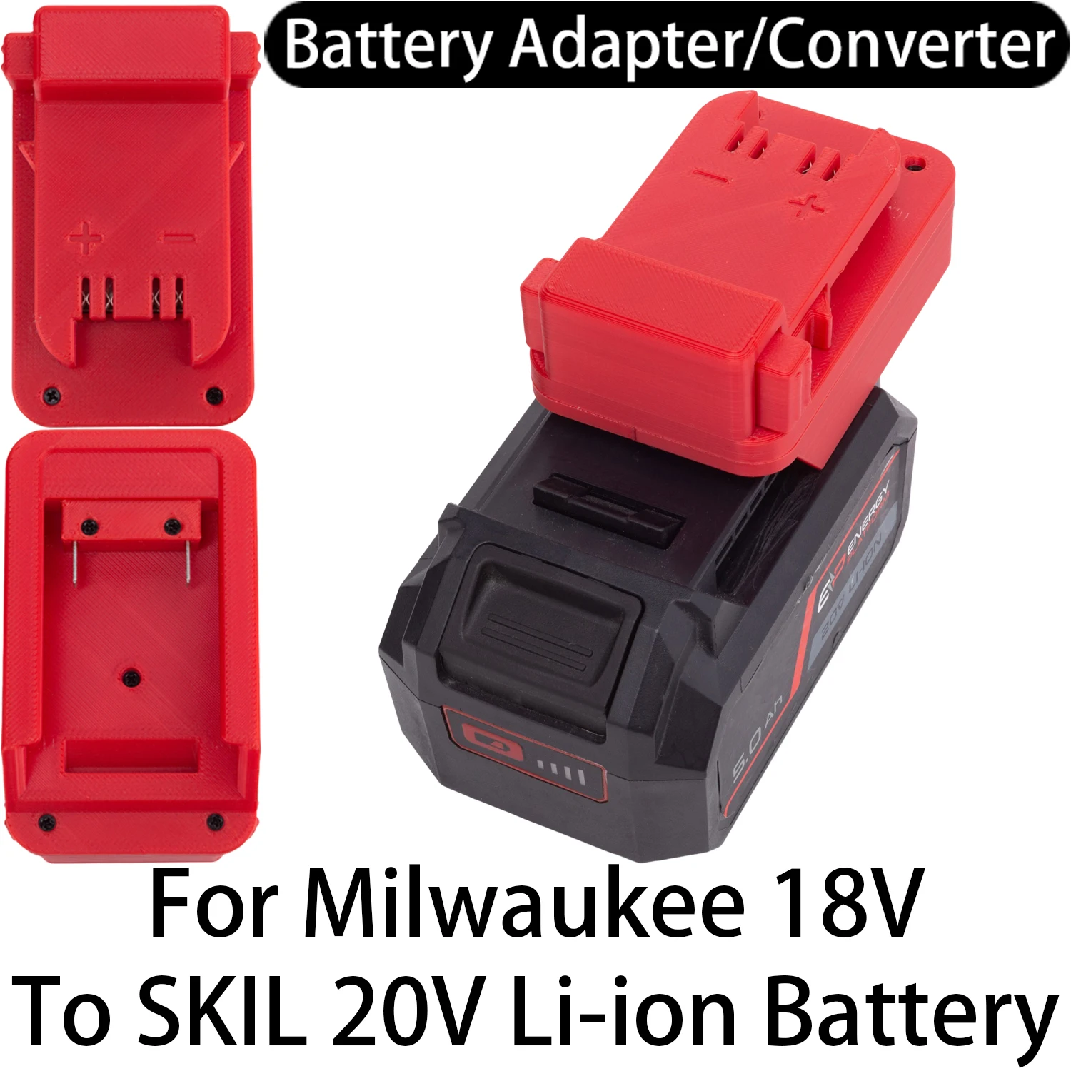 

Battery Adapter For Milwaukee 18V Li-ion Tool To SKIL 20V Li-ion Battery Adapter Converter Power Tool Accessory