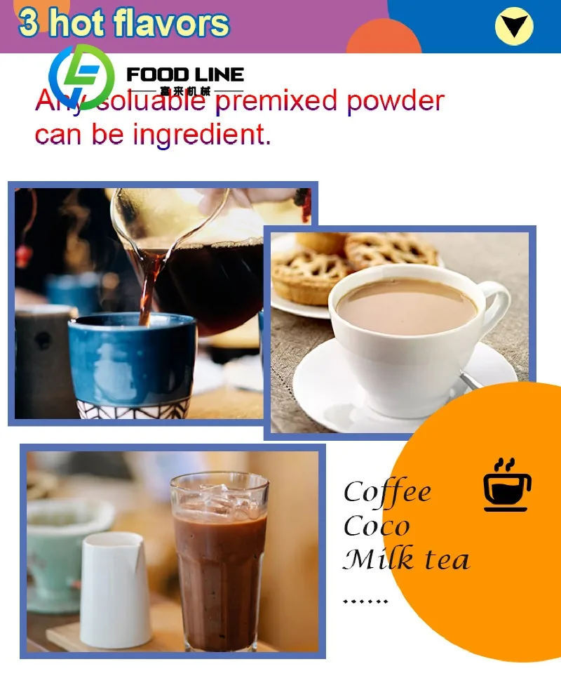 Coin Operate Hot Drinks Coffee Vending Machine Coco Milk Vending Machine Big Cups Vending Machine