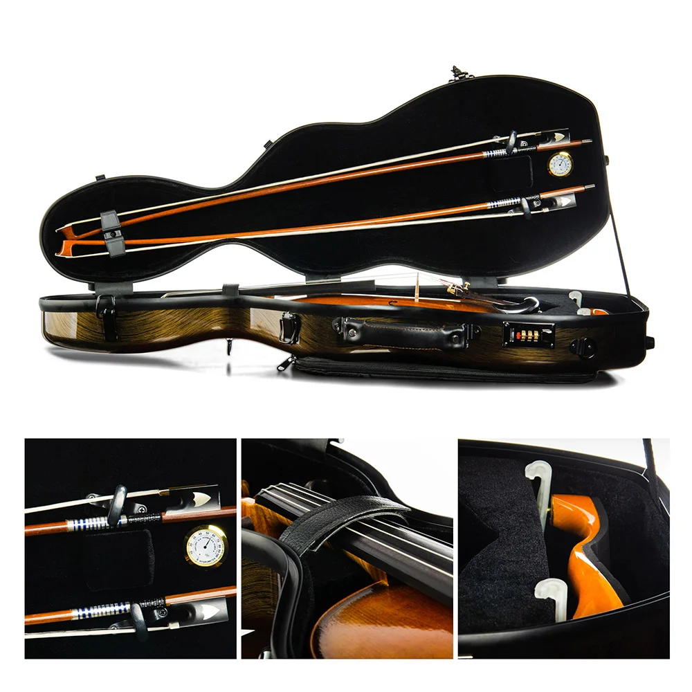 CHRISTINA Gourd-shaped Violin Case BV06 Multiple Colors Available 4/4 Size Composite Materials with Combination Lock Music Bag