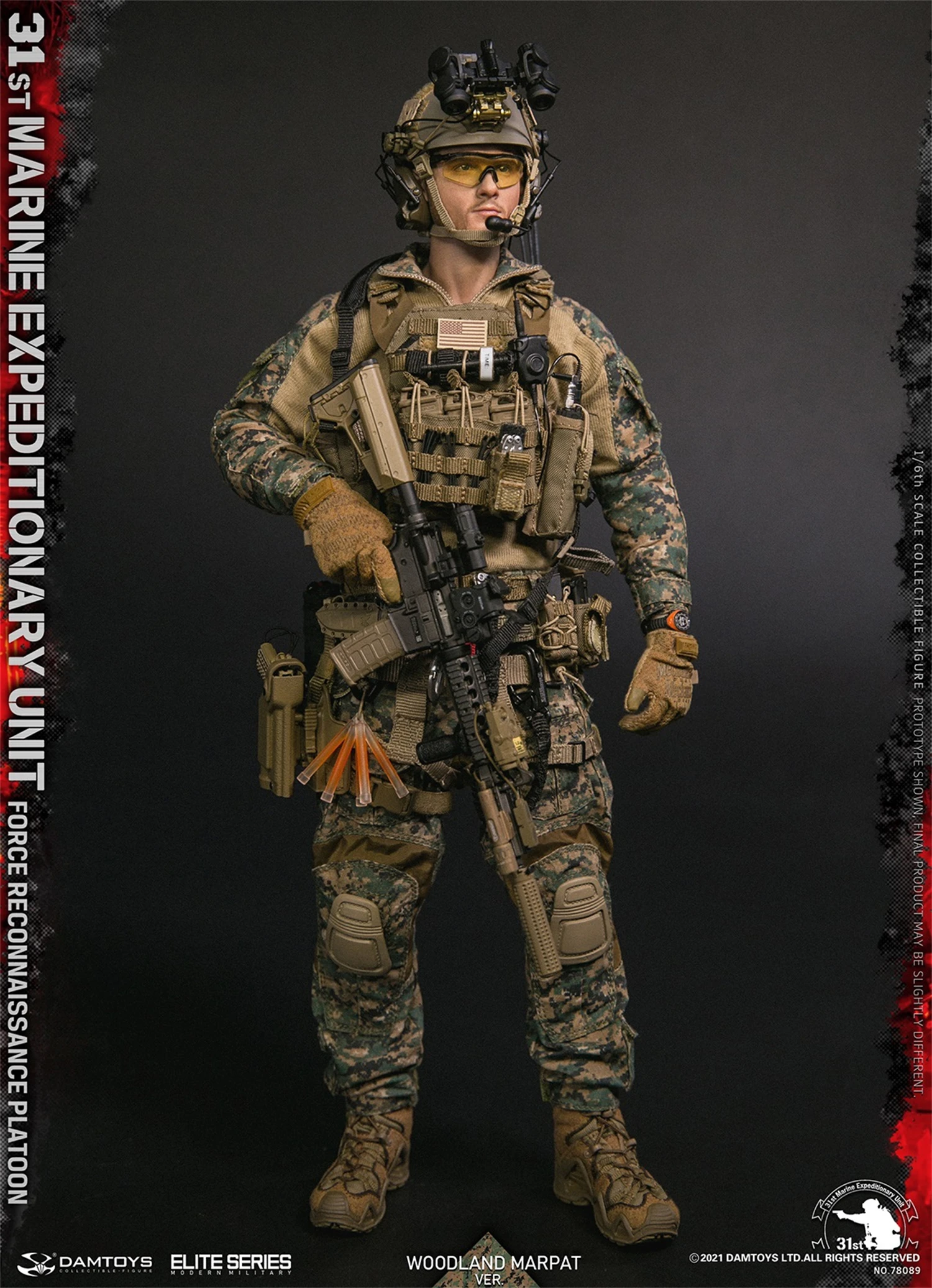 1/6Scale DAMTOYS DAM78089 Male Soldier Marine Corps Reconnaissance Unit Suit Model Collection PVC 12Inch Action Figure Body Dol