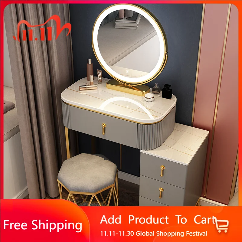

Bedroom Makeup Dressing Table Stool Storage Drawers Small Dressing Table Cosmetics Modern Penteadeira Lounge Suite Furniture