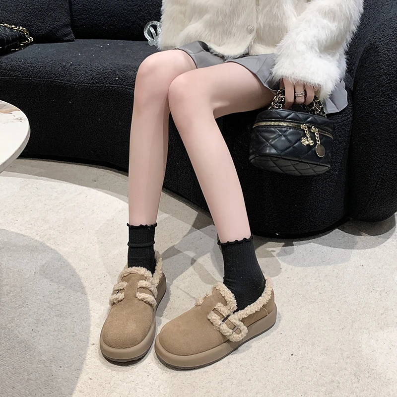 

2024 Shoes Woman Slip-on Autumn Clogs Platform Loafers Fur New Slip On Winter Fall Creepers Slip On Shoes For Women Autumn Clogs