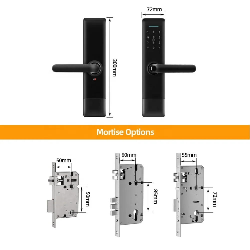 Morden style anti-theft suitable indoor BLE APP Wifi Electric Smart Door Lock