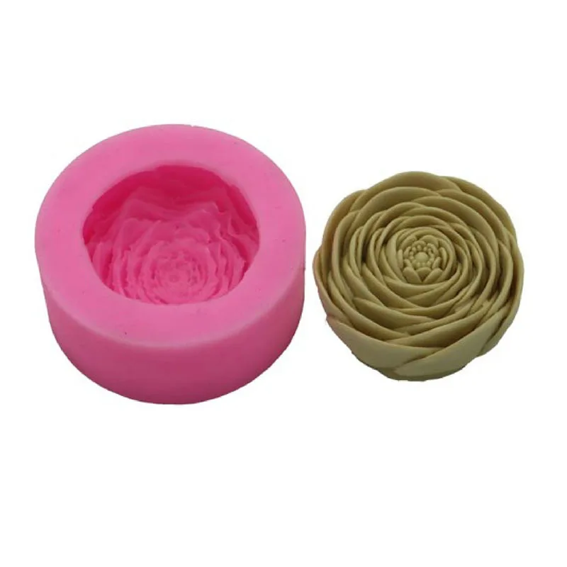 DIY Aromatherapy Gypsum Flower Fondant Silicone Mold, Rose Handmade Soap Aromatherapy Bud Candle Gypsum Mold