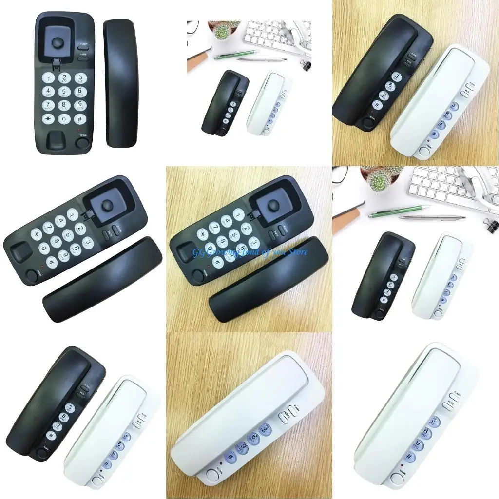H9EB Wall-Mounted Landline Portable Mini Landline Telephone for Office Hotel Home