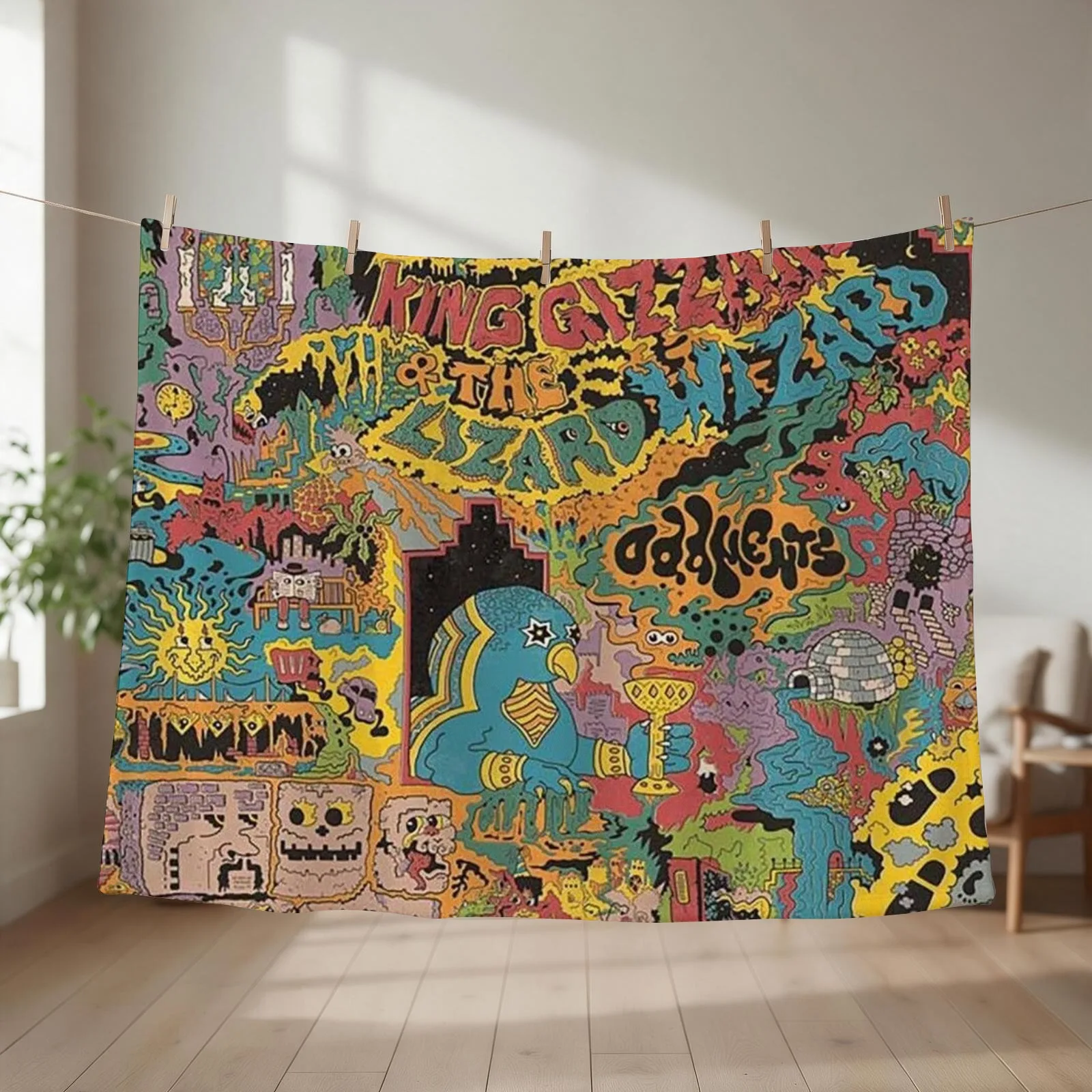 king gizzard oddments Throw Blanket Stuffeds Thermals For Travel Flannels Hairy Blankets