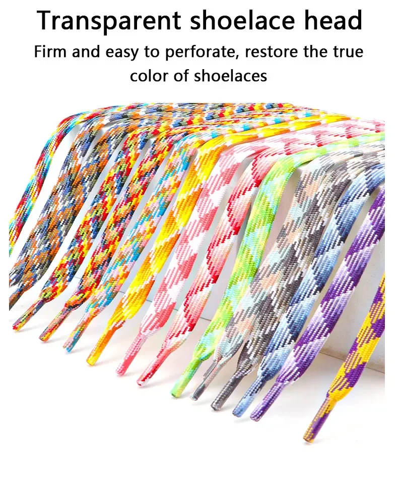 Flache Schnürsenkel für Sneaker, Regenbogen-Schnürsenkel, bunte, gestreifte Schnürsenkel für Damen und Herren, Breite 1 cm, Länge 100/120/140/160 cm, 1 Paar. – Detail 3