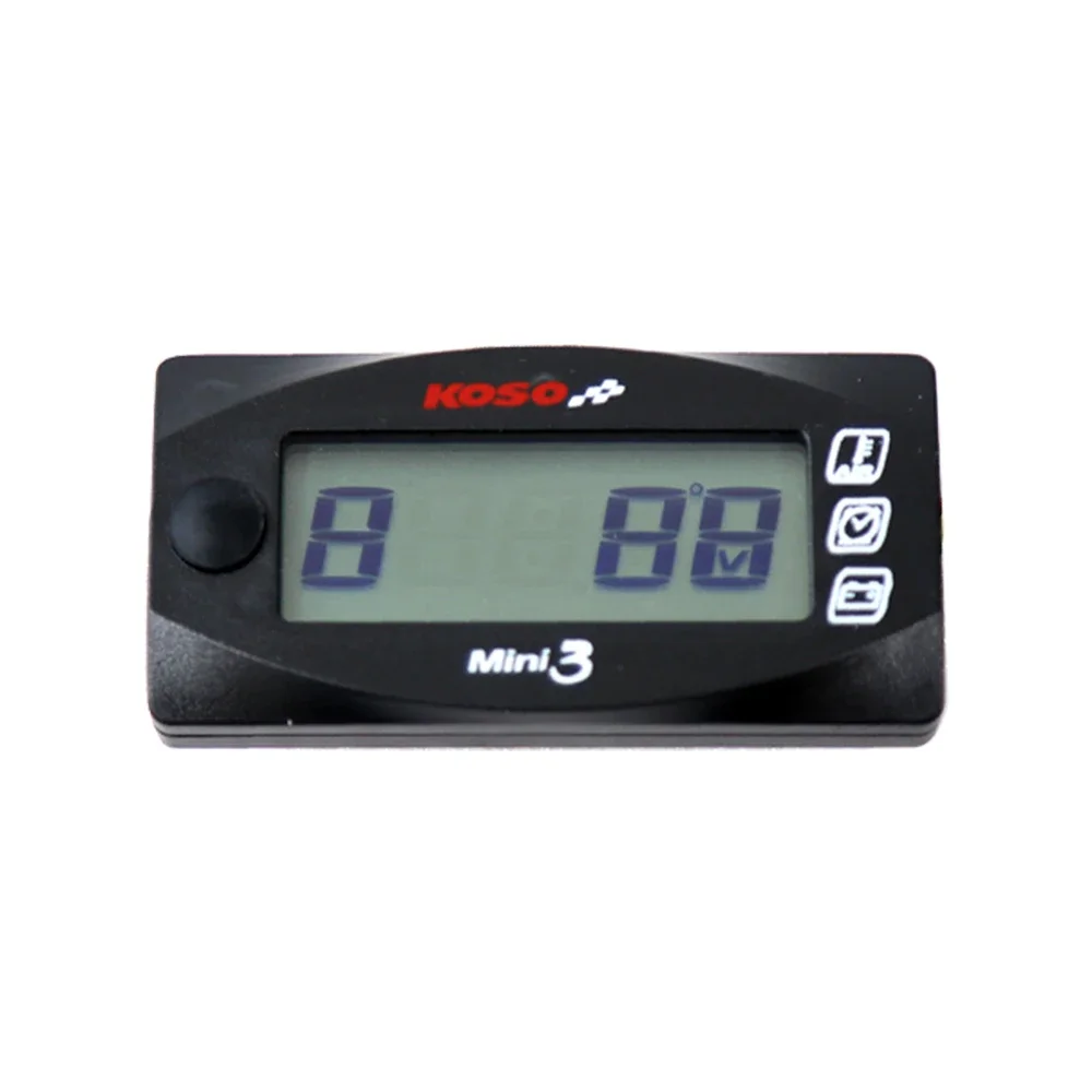 MINI 3 In 1 LED Display KOSO Meter Air Temp+Time+Volt Meter Motorcycle Accessories with Brackets