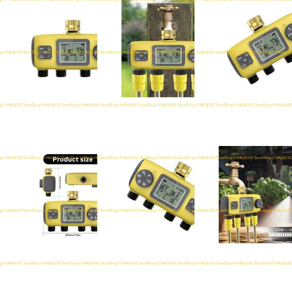 

Q2Q4 Outdoor Watering System Timer 4 Independent Channels Flexible Scheduling Up To 30 Days Cycle Garden Irrigation Timer