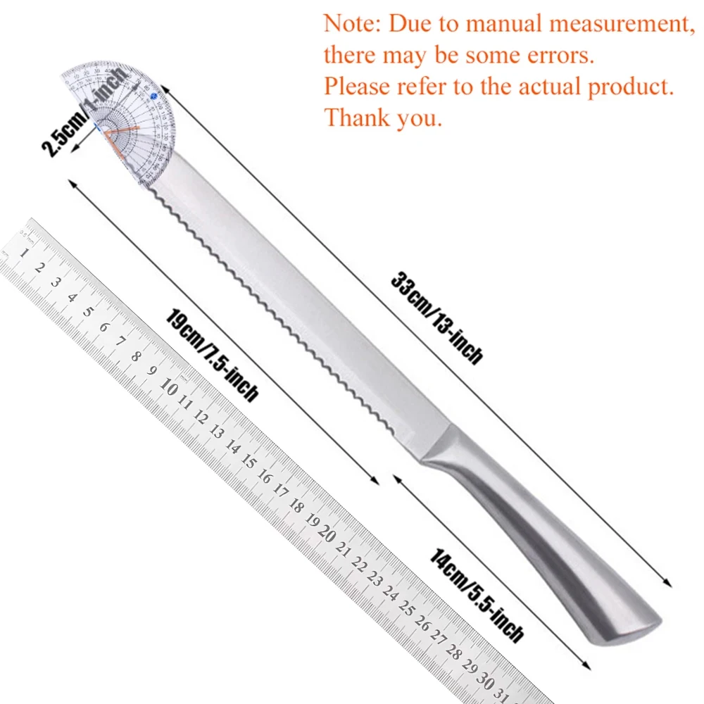 Brotmesser Hohlgriff Edelstahl gezahntes Brotmesser Küchenbedarf Kuchenschneider Haushaltsküchenmesser Backwerkzeuge