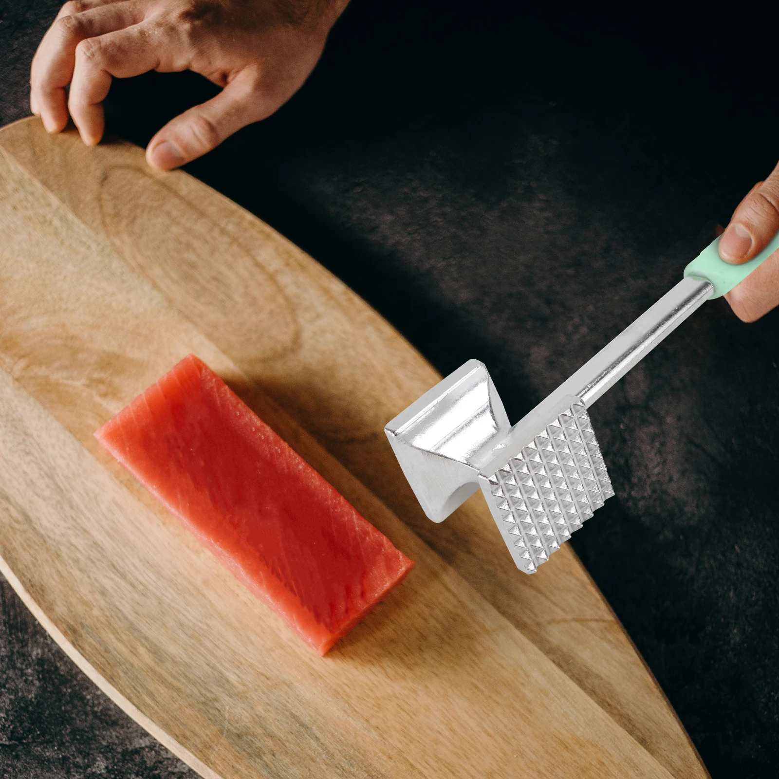 

Aluminum Alloy Meat Tenderizer for Steak Beef Pork Heavy Duty Kitchen Hammer Handle Ergonomic Grip for Home