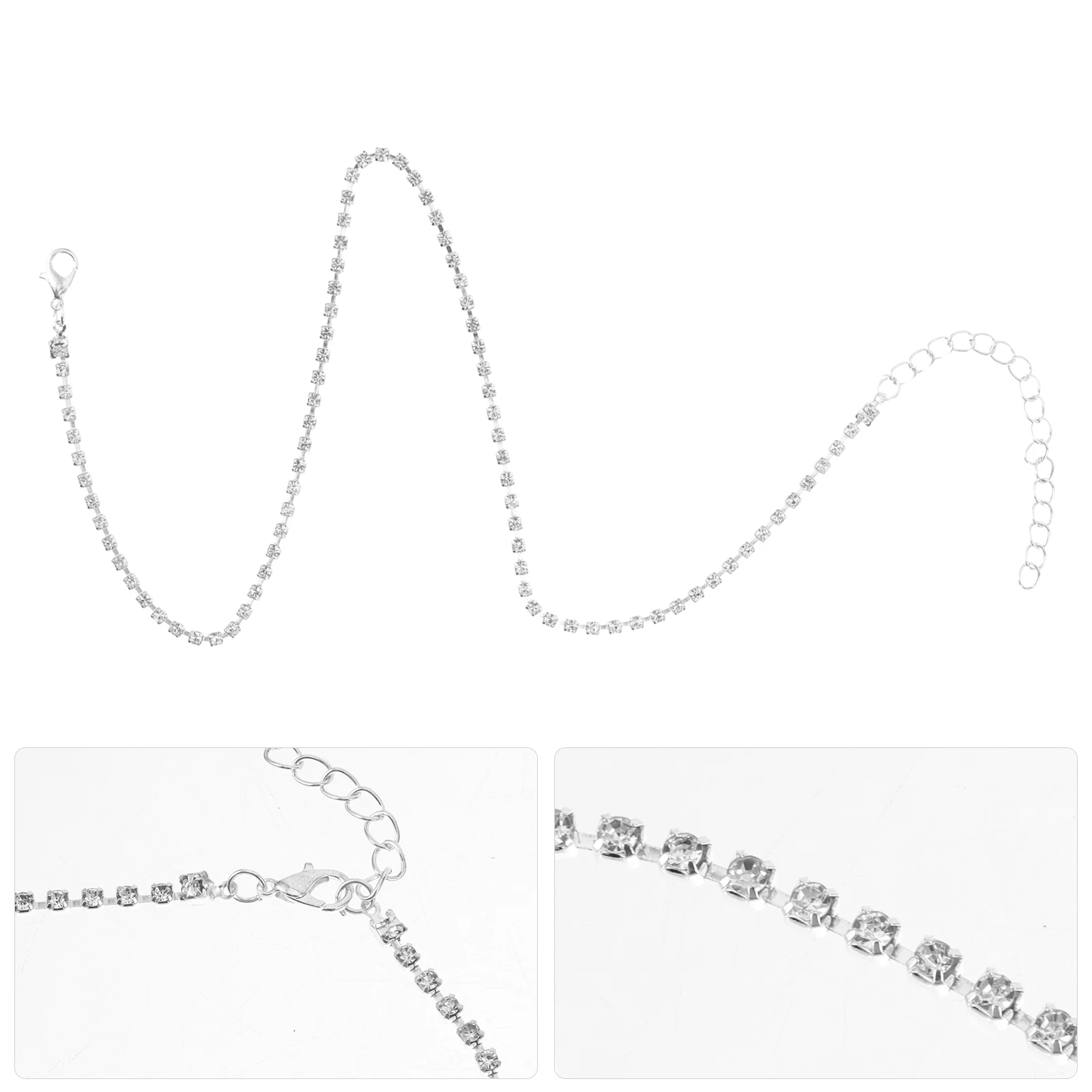 

Clavicle Chain Jewelry Necklace Rhinestone Pendant Necklaces for Women Adjustable Choker