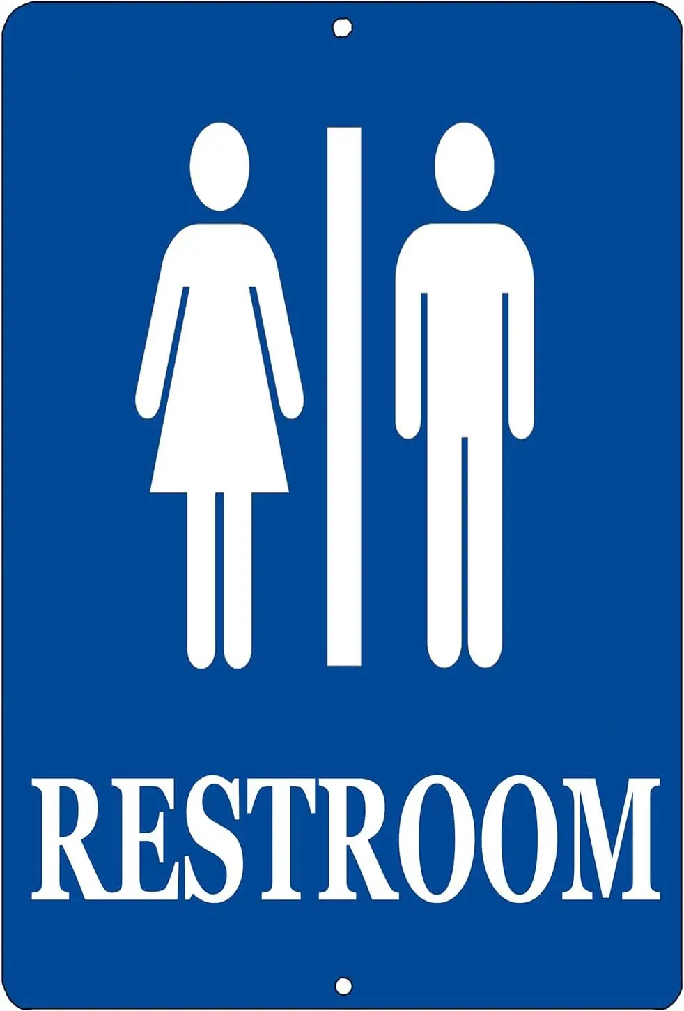 Blue Unisex Men Women Restroom Bathroom Metal Tin Sign Business Retail Store Home Large Restaurant Bar Office Hotel
