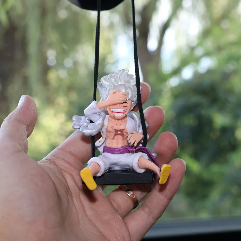 ONE PIECE Anime Car Hanging Ornament Nika Luffy Swing Decor for Rearview Mirror