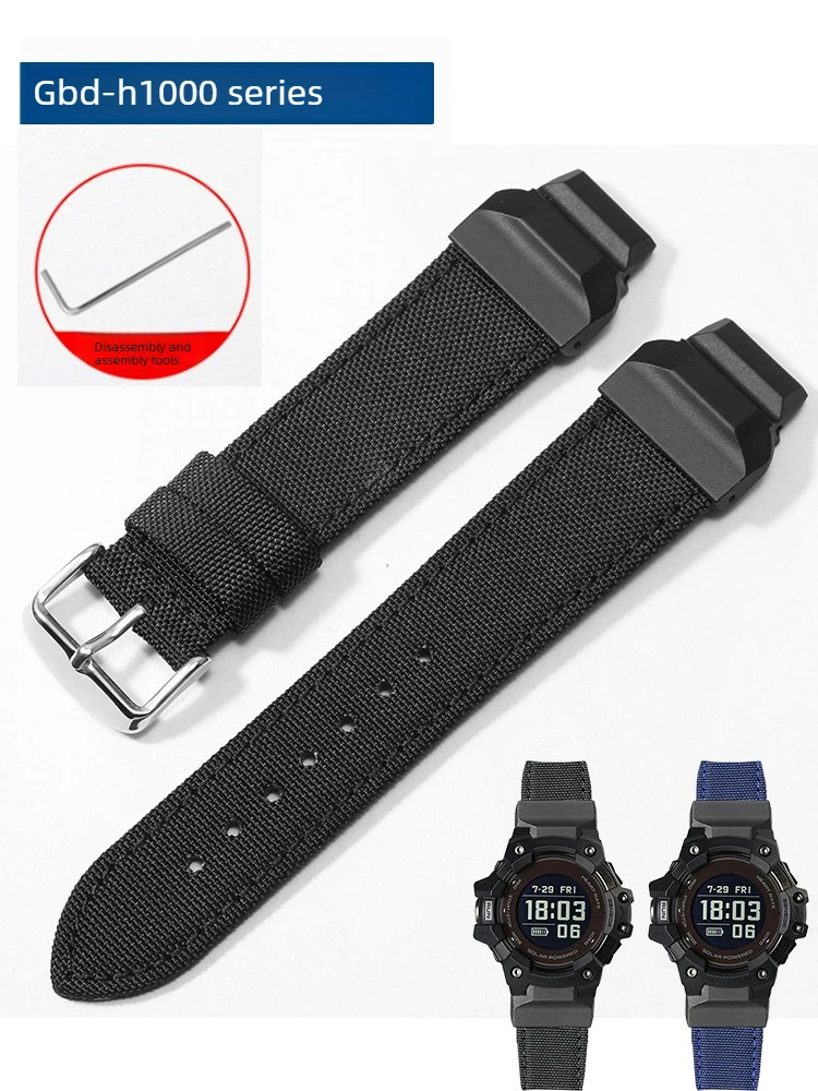 For Casio G-SHOCK Cat Intelligent Sports GBD-H1000 Series Modified Nylon Watch Strap for Men