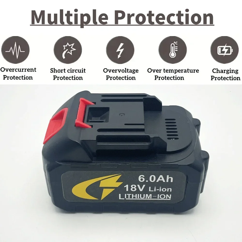 

18V Replacement Li-Ion Battery for Car Washer 3.0Ah/6.0Ah/10Ah High Pressure Water Gun Car Wash Spare Part(Only Battery)