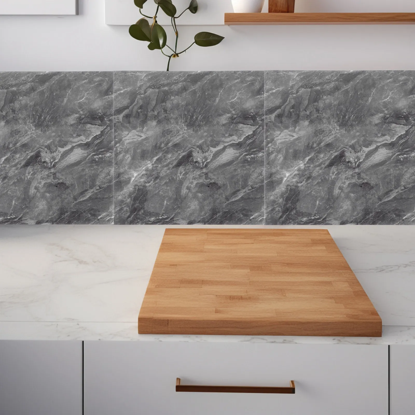 10Pcs Self-Adhesive Peel Stick Marble Tiles Waterproof Wall Covering for Kitchen Bathroom Living Room Bedroom Backsplash Easy