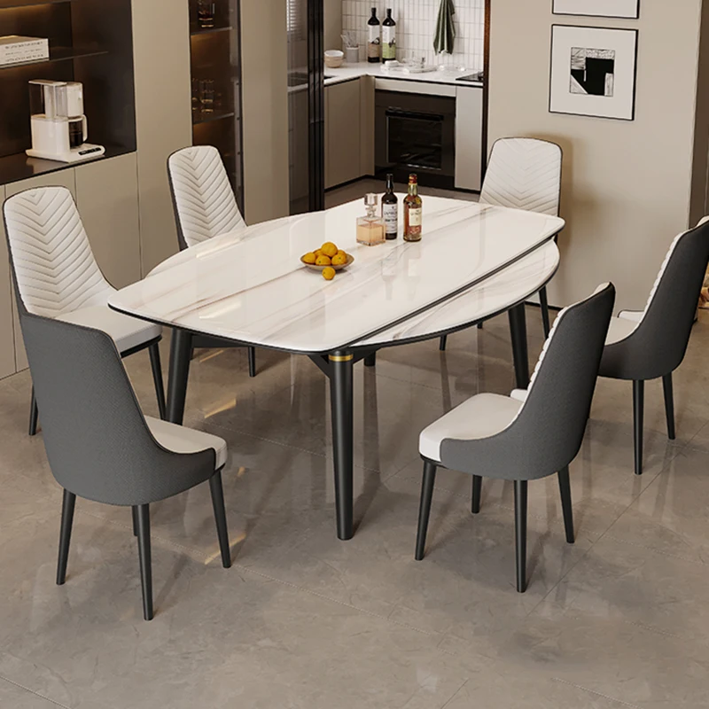 Extendable Table Oval Dining Marble Cafe Luxury Chairs Kitchen Service Dinning Tables Mesa Plegables Ceramic Rectangular