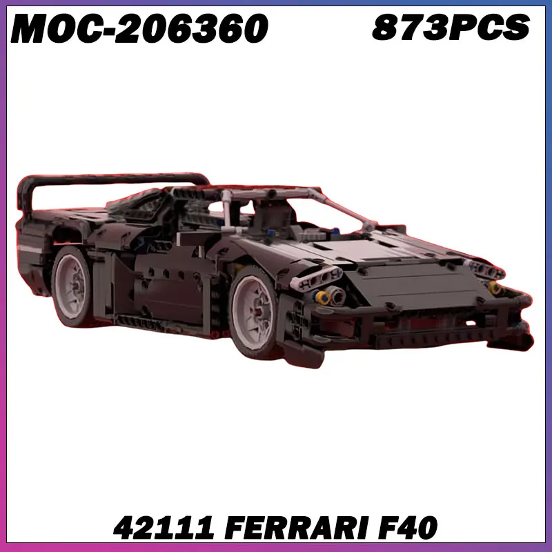 

873PCS MOC-206360 NEW F40 Sports Car Model Building Blocks DIY Vehicle Speed Champion Racer Bricks Toy Gift Boys