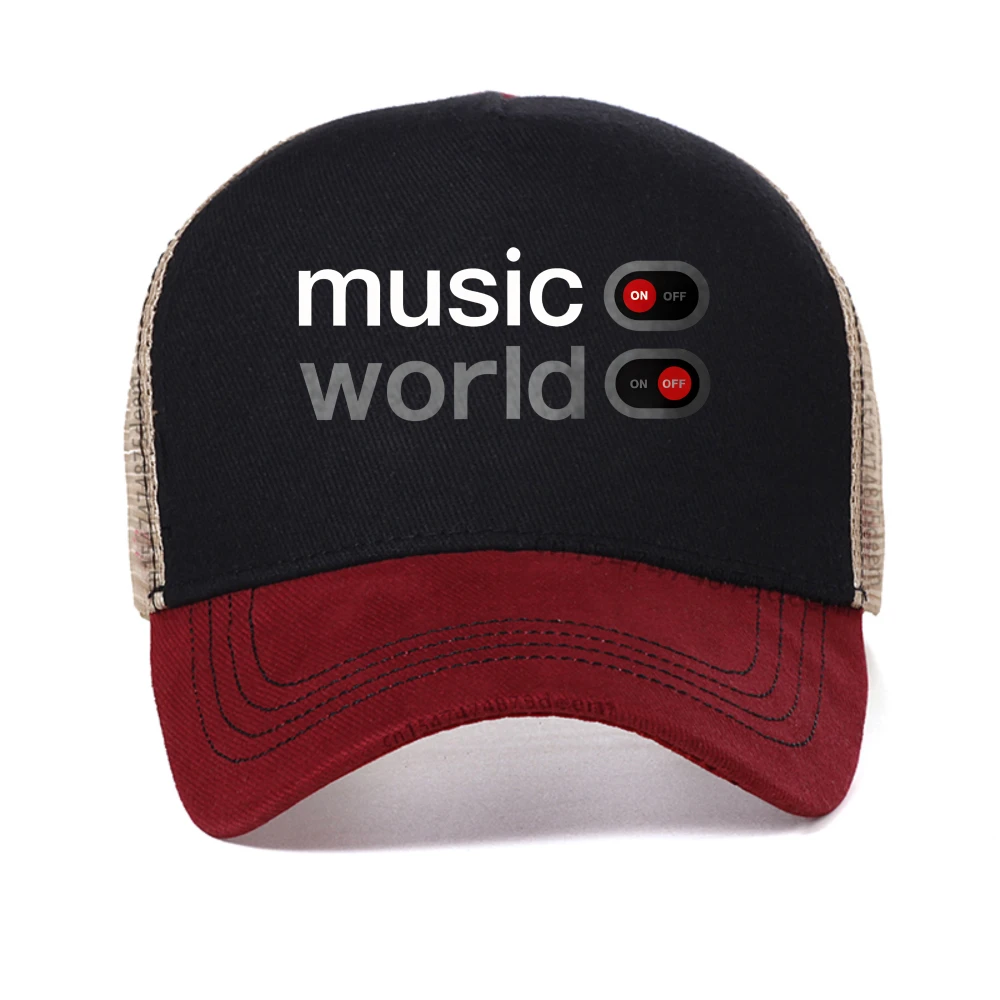

Men's Music World Printed baseball cap Classic Funny Graphic for Men Women Summer mesh hat Harajuku Hip Hop Snapback Caps