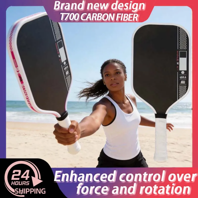 

Профессиональная ракетка для пиклбола T700 IV из углеродного волокна с сотовой структурой 16 мм для усиления вращения и мощности, новая модель